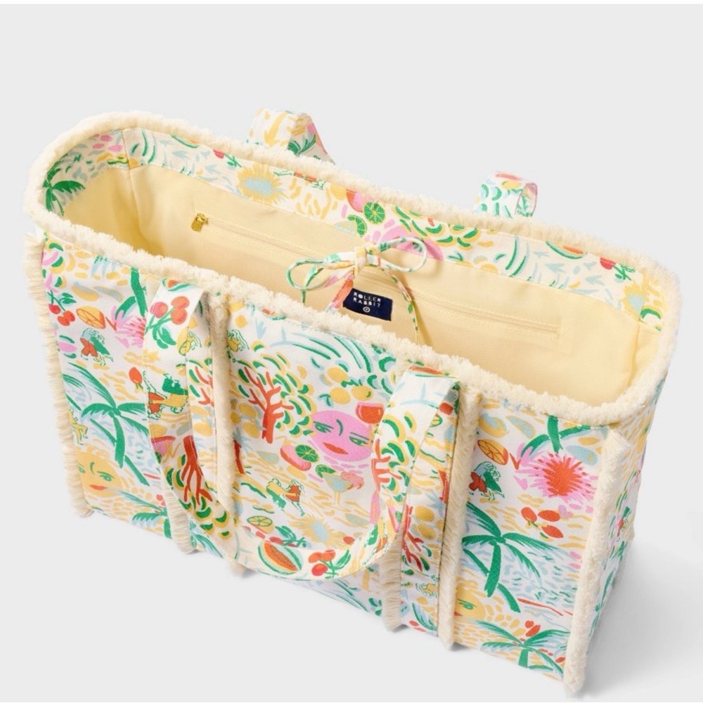 Vacation Fringe Canvas Tote Bag Yellow/Green- Roller Rabbit x Target